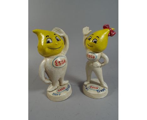 A Pair of Reproduction Cast Metal Esso Money Bank Figures. +vat