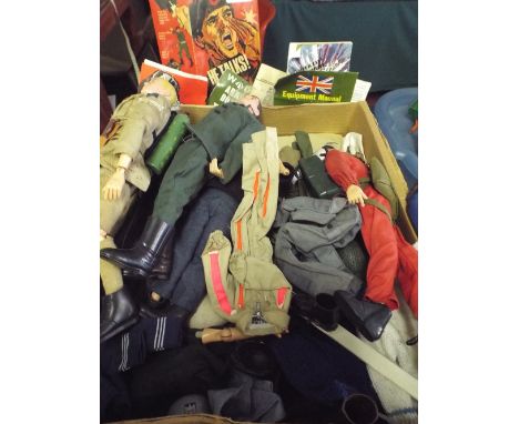A Collection of Vintage Action Man Figures, Accessories Etc. to Include Five Dolls.