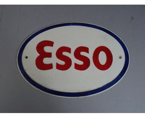 An Oval Cast Metal Esso Sign. +vat