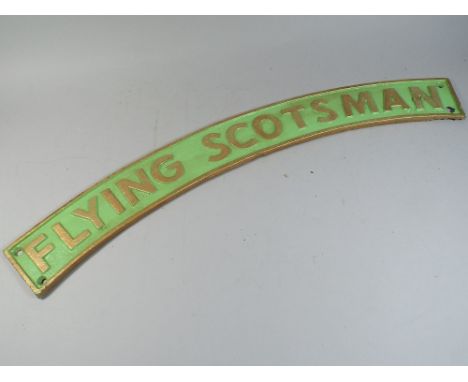 A Reproduction Cast Metal Flying Scotsman Engine Plate. +vat