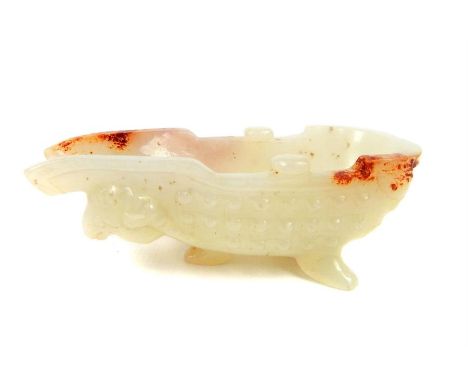 A Chinese carved jadeite jade water dropper in the form of a dragons head, 8cm long