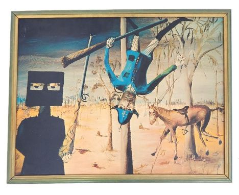 Sir Sidney Robert Nolan OM, AC, (Australian 1917-1992), 'Death of Constable Scanlon', print on board, purchased in Australia 