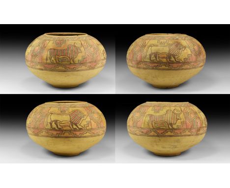 3rd millennium BC. A very large ceramic vessel of the Nal culture with polychrome decoration consisting of alternating panels