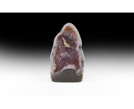 A small amethyst cathedral from Brazil. 1.9 kg, 23cm (9"). From an old Oxfordshire, UK, fossil and mineral collection. Fine c