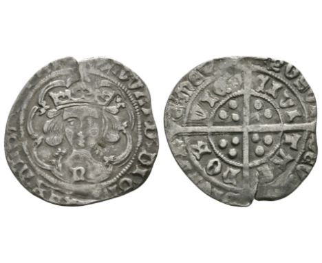 1464-1470 AD. Light coinage. Obv: facing bust with 'n' on breast and quatrefoil each side of neck within tressure with EDWARD