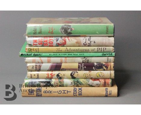 Enid Blyton nine 1st editions, The Caravan Family, published Lutterworth 1945, not price clipped. Mischief Again, photos by P