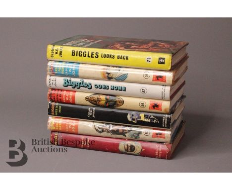 Seven Captain W. Johns Biggles, 1st edition, in dust jackets, including Biggles Works it Out publ. H &amp; S dated 1951 (has 