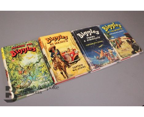 Four Captain W. Johns Biggles 1st edition, in dust jackets, including Biggles of the Interpool pub Brockhampton Press 1957, B