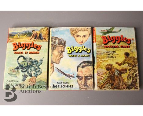 Three Captain Johns Biggles 1st Edition, all three in dust jackets, Biggles Special Case publ. B.P dated 1963, Biggles Take a