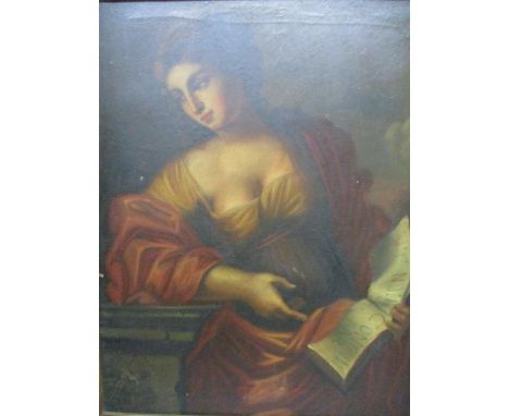 19th century Italian School - after Giovanni Francesco 'Romanelli, Ut Non Confundar', a half length portrait, oil on canvas i