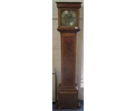 A reproduction longcase clock by William Haycock, Ashbourne. The dial having gilt metal spandrels, silvered chapter ring, mat