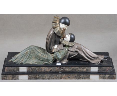 Demétre Haralamb Chiparus (1886-1947). „The Eternal Story“. Bronze, teilw. kalt floral bemalt, Hände und Köpfe geschnitzt, au