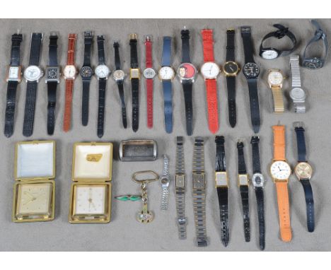 Konvolut Damen- und Herrenarmbanduhren, u.a. Marke „Herkules“, „Kienzle“, „Swatch“ und „Timex“. (Funktion ungeprüft)