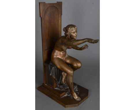 Daniel Stocker (1865-1957). „Kassandra“. Bronze, brüniert, seitl. sign., H=48 cm.