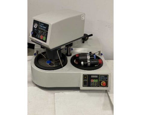 A Metkon Forcipol 2V Grinder Polisher,  with Forcimat Specimen Mover head, 610mm high