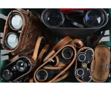 A Group of Binoculars, a pair of Kershaw 1943 Graticules ½° apart and ¼°, ½° and 1° high, marked with military broad arrow, Y