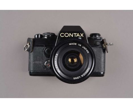 A Contax 139 Quartz SLR Camera, shuuter working, occasionally slow to re-set, meter working, responsive in auto mode, body G,