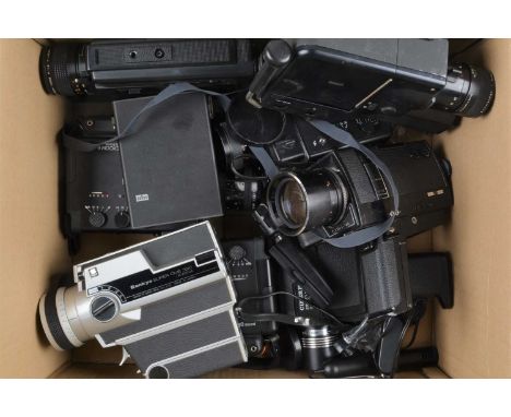 A Group of 8mm Sound Cine Cameras, An Agfa Movexoom 10, Movexoom 6, Nizo 3048, Cinerex Syncro Sound 211-SL, Sankyo Super CME 