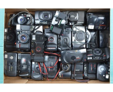 A Tray of Compact Cameras, manufacturers including Minolta, Olympus, Ricoh, Miranda and other examples, all untested, AF