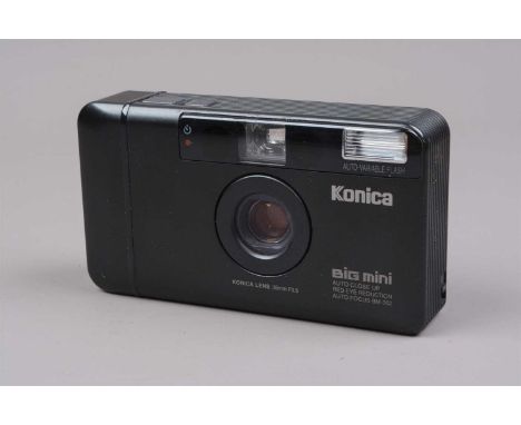 A Konica Big Mini BM-302 Compact Camera, shutter working, flash working, self timer working, body G, some light surface scrat