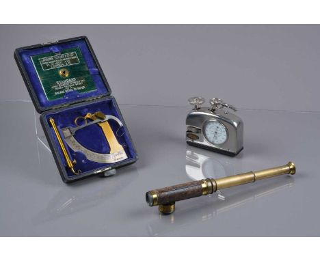 Various Scientific Instruments,  Vandome Titford and Co Ltd paper weight scale, cased, Ashcroft Paper Tester, cased, and thre