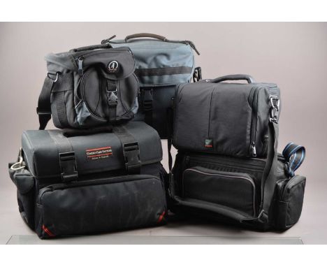 Camera Bags, a Camera Care Systems outfit bag, Tamtac camera bag, Kata camera bag, Minolta branded camera bag and an unbrande