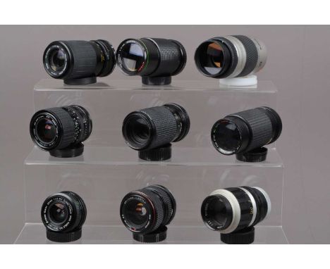 A Group of Various Lenses, various mounts and focal lengths, including a Minolta AF 75-300mm f/4.5-5.6 lens, in maker's box, 