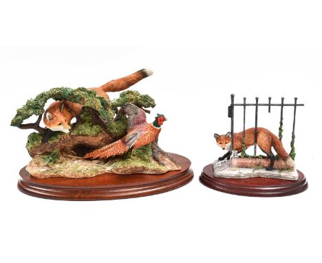 Border Fine Arts Fox Models: 'So Close Yet...!', model No. B1065, limited edition 429/750 and 'Urban Fox', model No. B1067, l