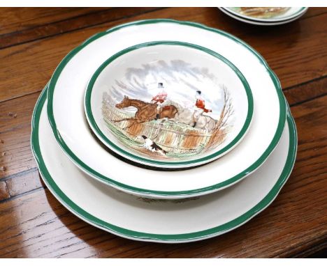 A Spode "The Hunt" part dinner service including tureen and serving platesGood condition throughout1 tureen and cover1 servin