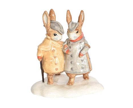 Beswick Beatrix Potter 'Two Gentleman Rabbits', model No. P4210, BP-11a, with boxIn good condition.