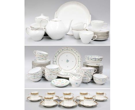 A Quantity of Various Porcelain Tea and Coffee Wares, including Shelly, Dresden, Minton, etc. (two trays) 