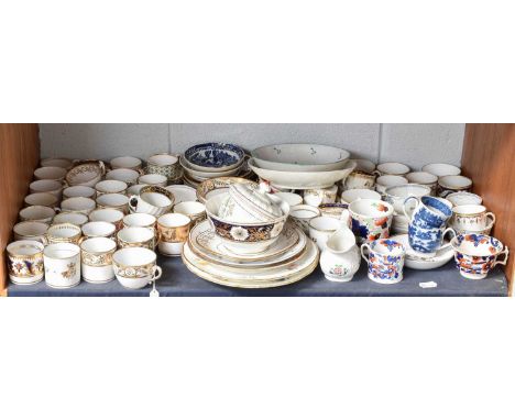 A Collection of 18th Century and Later English Porcelain, mainly coffee cans, cups and saucers, including Newhall, Spode, Coa