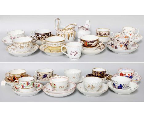 Late 18th and Early 19th Century English Porcelain Tea and Coffee Wares, including Worcester, Barr, Flight and Barr, New Hall