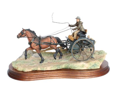 Border Fine Arts 'The Country Doctor' (Man and Gig), model No. JH63 by Ray Ayres, limited edition 291/1250, on wood base, wit