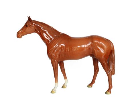 Beswick Large Racehorse, model No. 1564, chestnut glossA clean break through one leg which has been repaired