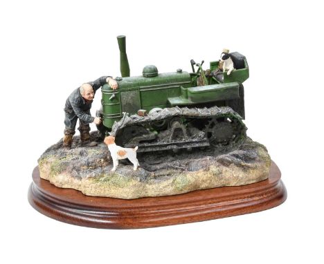 Border Fine Arts 'Starts First Time' (Fowler Diesel Crawler Mark VF), model No. B0702, signed to felt base 'Ray Ayres Sept 20