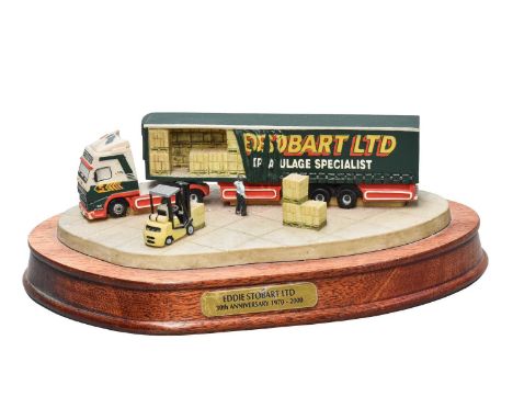 Border Fine Arts 'Eddie Stobart Ltd.', 30th-Anniversary figure, limited edition 160/500, on wood base, with box and certifica