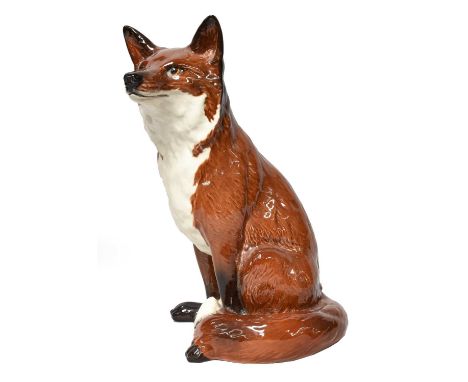 Beswick Fireside Fox, model No. 2348, red-brown and white glossOverall good condition, no obvious faults, damage or restorati