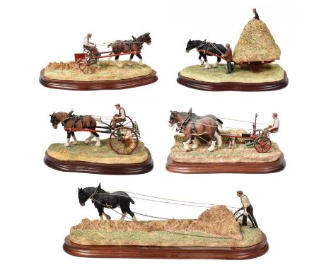 Border Fine Arts Hay Time Figure Groups, all by Ray Ayres, commissioned by The Posthorn, Castle Douglas, each Gold limited ed