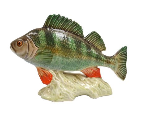 Beswick Perch, model No. 1875, greens and browns glossIn generally good condition. Possible paint touch up to the orange area