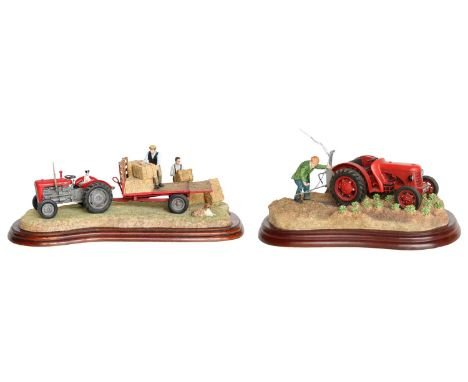 Border Fine Arts Studio Tractor Models: Loading Up' (MF 35), model No. A3448 and 'Tattie Spraying' (David Brown), model No. A