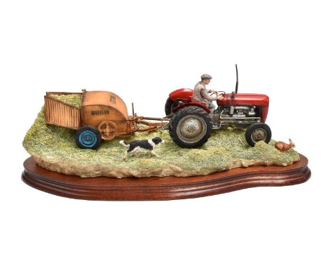 Border Fine Arts 'Hay Turning' (Massey Ferguson Tractor and Wuffler), model No. JH110 by Ray Ayres, limited edition 108/1750,
