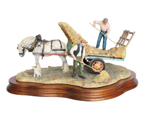 Border Fine Arts 'The Haywain' (Haymaking), model No. JH73 by Anne Wall, limited edition 85/1500, on wood base, with box and 