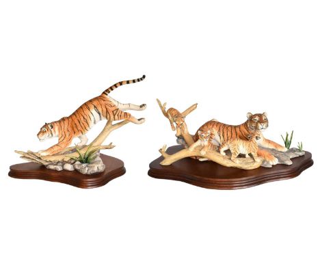 Border Fine Arts 'Bengal Tiger', model No. L117, limited edition 128/750 and 'Bengal Tigress and Cubs', model No. L118, limit