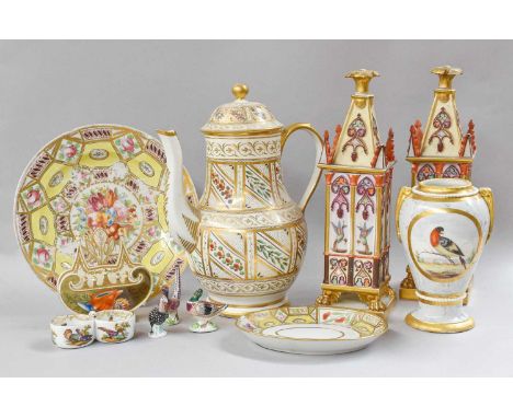 A Quantity of Mainly Regency Porcelain, including a Coalport Church Gresley pattern teapot stand and plate, a Worcester style