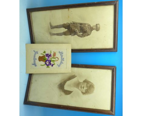 Two WWI framed photographs, one showing an Army Captain who served in The Egyptian Expedition Force in 1916 and Gallipoli and