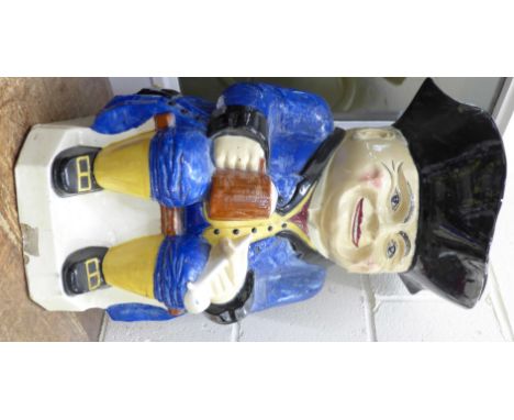 A stick stand in the form of a Toby jug, 58cm, a/f