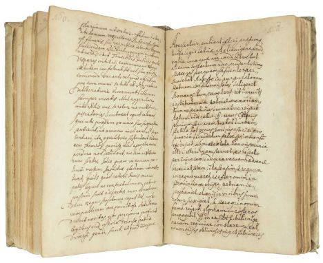 (Anonymous) (Essays). Circa 1650. M.S in Latin, written on 328pp, small 8vo, original vellum. No Place or Date (Poland)?, fir