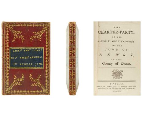 [Fine Irish binding] The Rev Archdeacon Conway Benning, 1770. 'The Charter-Party, of the Amicable Annuity-Company of the Town