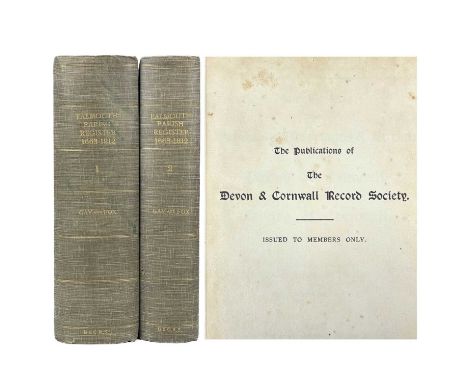 Devon and Cornwall Record Society. 'The Register of Baptisms, Marriages &amp; Burials of the Parish of Falmouth in the County